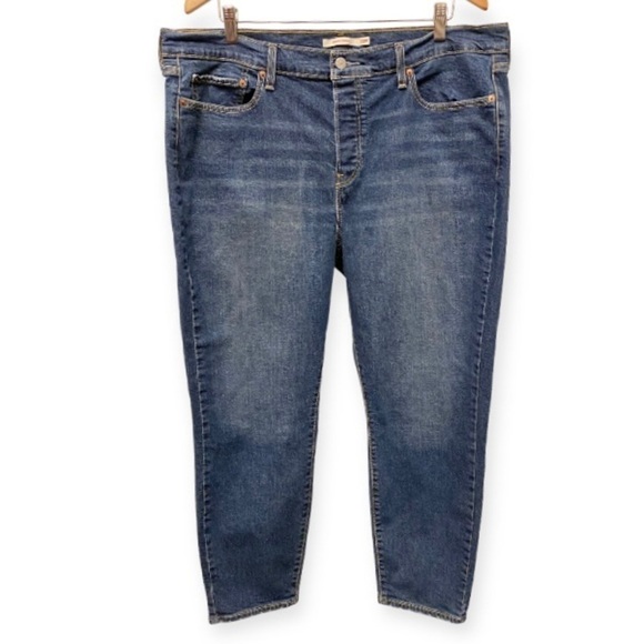 Levi’s 22W Wedgie Skinny Jeans Womens High Rise Stretch Plus Size Button Fly - Picture 2 of 14